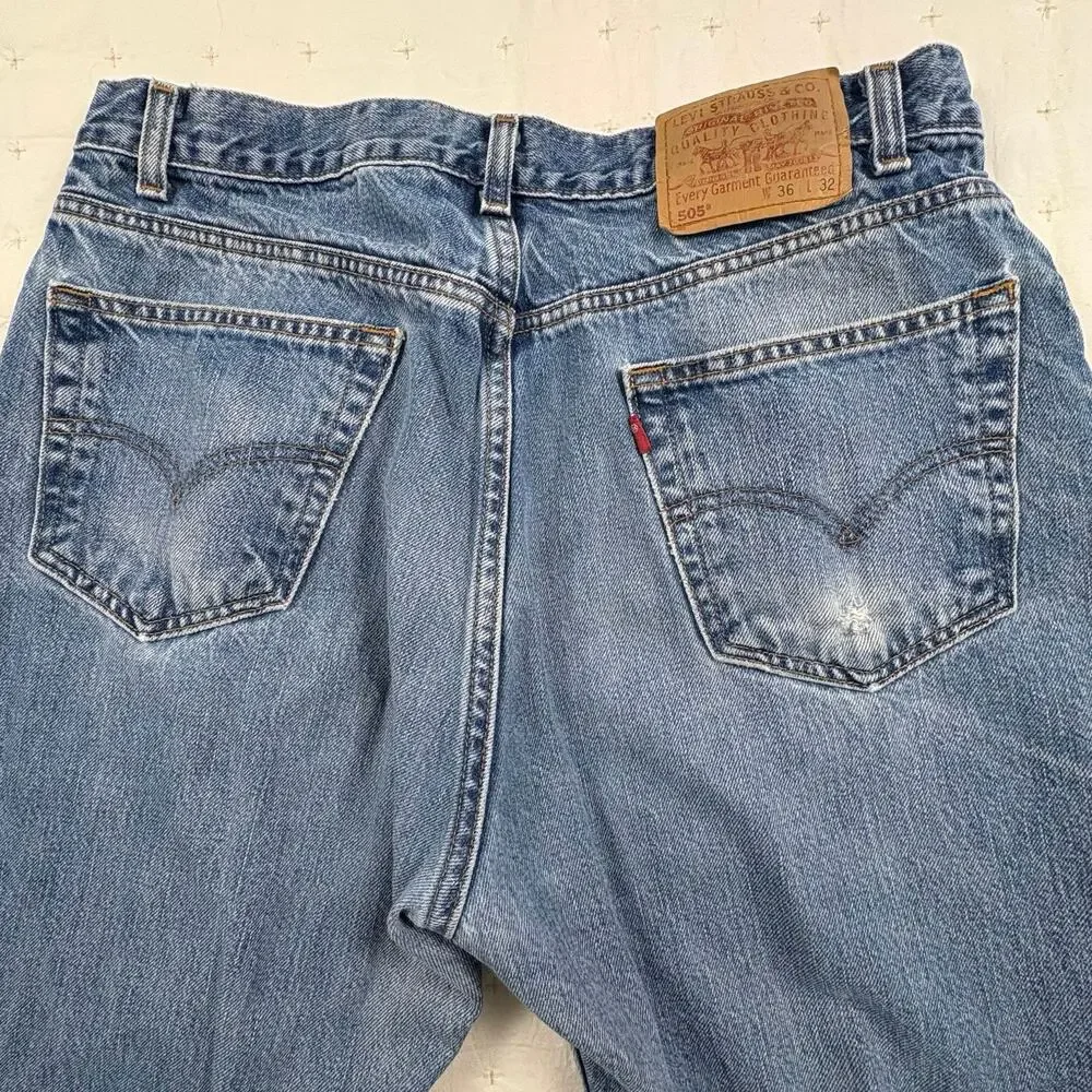 Levi's Vintage 505 Jeans Men's 36x32 Medium Wash Denim Paper Batwing Tag